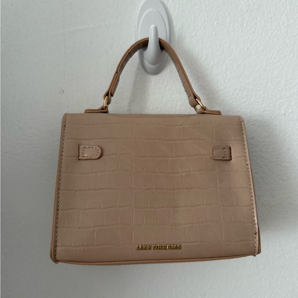 Tan Croc-Embossed Handbag - Picture 2 of 3
